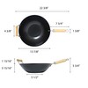 Thunder Group Non-Stick Carbon Steel Wok with Wood Handle, 14-Inch