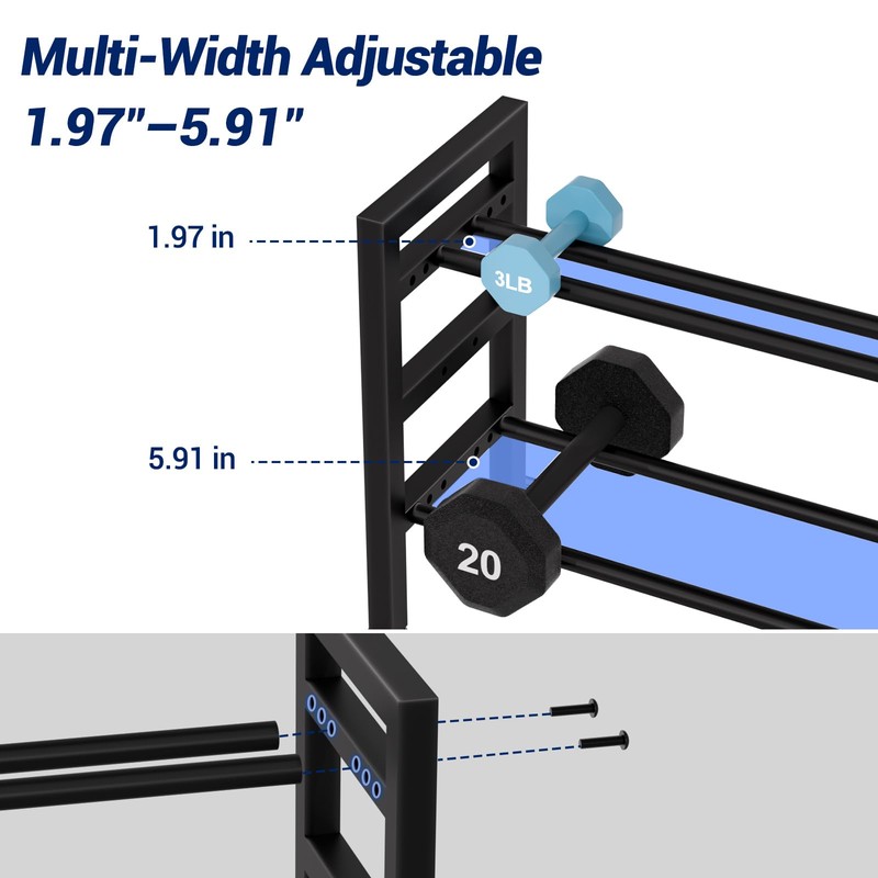 2-Tier Dumbbell Rack Small Weight Rack For Home Gym 350LB