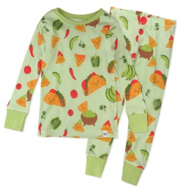 HonestBaby 2-Piece Pajamas Sleepwear PJs 100% Organic Cotton for Infant Baby and Toddler Boys, Unisex, Taco Time, 4T