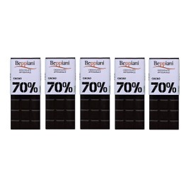 5 Tavolette di finissimo cioccolato fondente artigianale Beppiani - made in Italy - cioccolato dark - extra dark (70% Cacao)