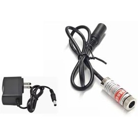 Módulo de diodo láser rojo de 650 nm, 5 mw, puntolíneacruz para posicionamiento con adaptador de 5 V (línea)