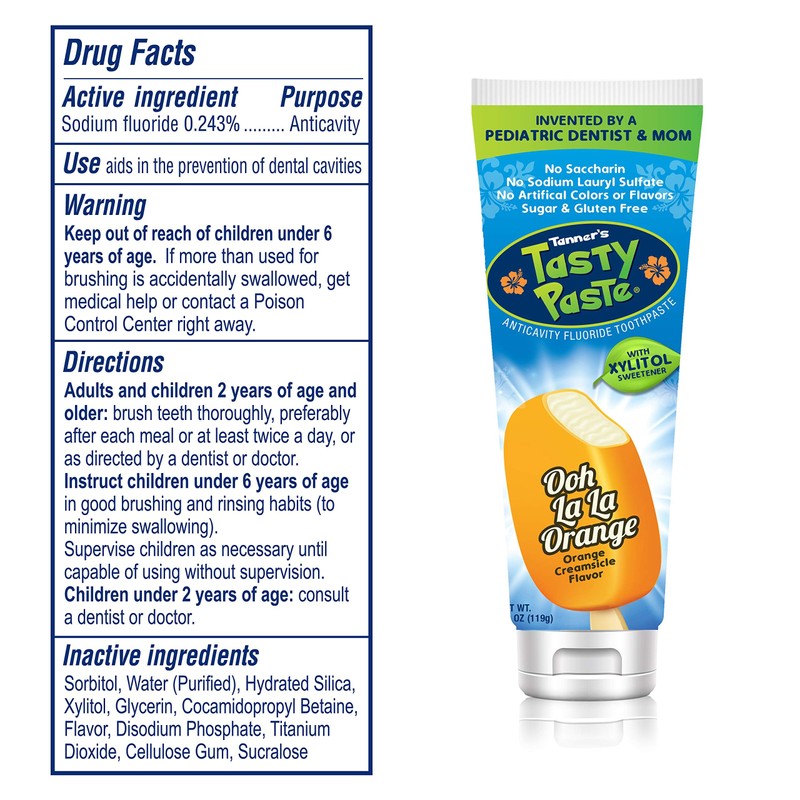 Tanner's Tasty Paste Ooh La La Orange - Anticavity Fluoride