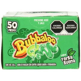 Bubbaloo Yerbabuena. Pepermint Bubbaloo Mexican Chewing Gum - 1 Pack 50 pcs.