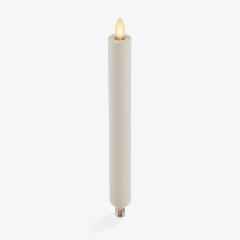 Luminara Pearl Ivory Flameless Candle Tall E12 Taper Bulb Flat