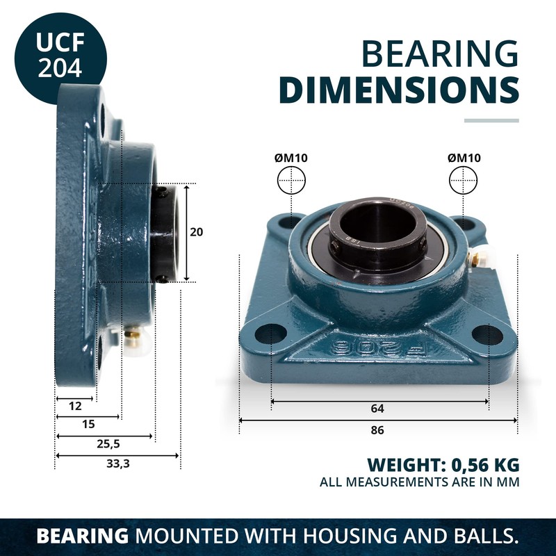 1 x UCP 204 / UCP204 20 mm Bore, Block