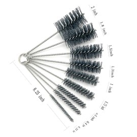 Pipe Cleaning Brush Set Abrasive Filament, 9 Piece Variety Pack for Removal of Rust, Corrosion, Paint