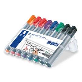 Staedtler STAEDTLER Flipchart Marker Lumocolor, Rundspitze ca. 2 mm Linienbreite, lange Lebensdauer, nachfüllbar, farbintensiv, geruchsarm, hohe Qualität Made in Germany, Set mit 8 Farben, 356 WP8 X