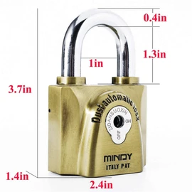 60mm High Security Heavy Duty Lock with Keys Gym Warehouse Waterproof Keyed Padlock for Outdoor Use Top Security Lock with 4 Keys