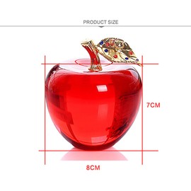 Hoobar Crystal Apple Figurine Paperweight Craft Ideal Decoration 2.7 Inch Gifts for Wedding Birthday Christmas Red