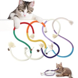 Cat Rope Toy, Pack of 4, Catnip Toy, Teething Rope, Interactive Teething Rope, Cat Chewing Rope with Silvervine Fruit, Cat Toy, Teething Rope, 70 cm, Interactive Chew Rope, for Cat Dental Care