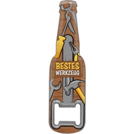GRUSS & CO Bottle opener motif "Best Tool", funny bottle opener with magnet, men's gift, party gift, 48601