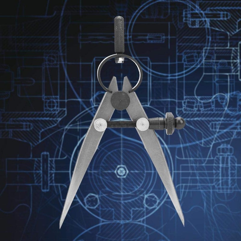 45# Steel Leather Craft Compass Wing Divider Adjustable Spring Compass