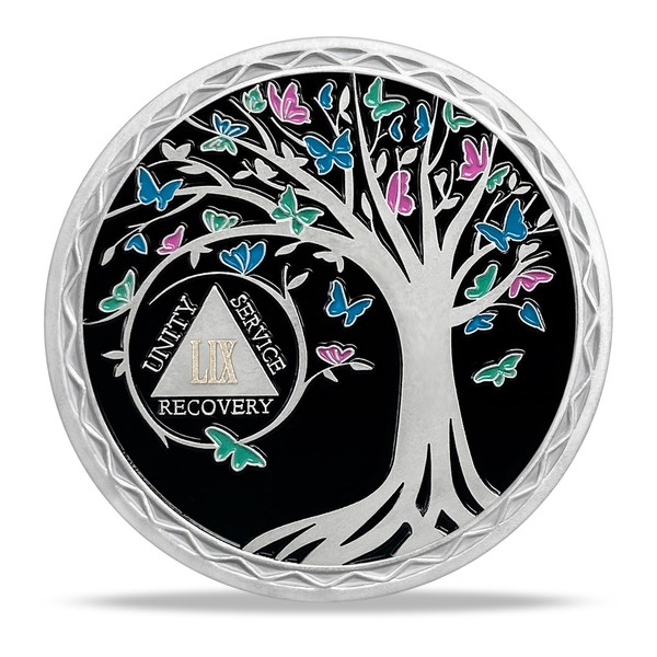59 Year Sobriety Coin Tree of Life AA Medallion Alcoholics