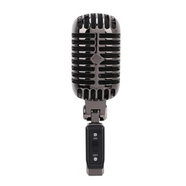 POENVFPO Classic Retro Dynamic Vocal Cardioid Cardioid in Zinc Alloy Stand for Voice and Speeches
