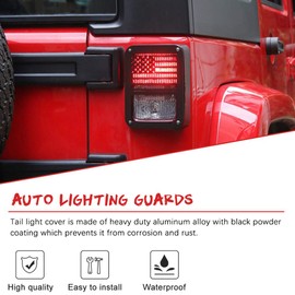 Jeep Light Covers US Flag Light Guards Protectors Compatible with 2007-2018 Jeep Wrangler JK Unlimited Jeep Lights Cover Accessories