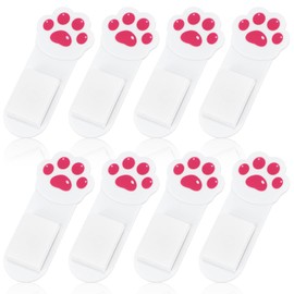 Heclia 8PCS Self-Adhesive Toilet Seat Lifter Cute Cat's Paw Design Multi-Function Lid Handle for Home Office Hotel and Travel Hygienic No-Touch Bathroom Accessories for Training and Public Spaces