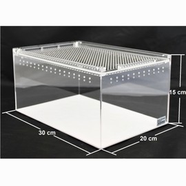 Acrylic Glass Terrarium 30 x 20 x 15 cm for Feed Animals, Reptiles, Amphibians