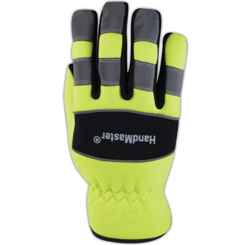 MAGID HandMaster High-Visibility Abrasion-Resistant Mechanics Gloves, 1 Pair, Size 8/Medium