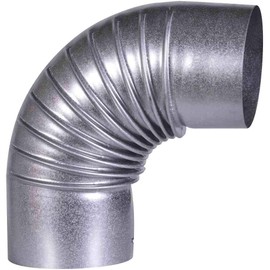 FIREFIX A110/B FAL Elbow 90° Rigid, Diameter 110 mm Stove Pipes Made of Sheet Steel, 0.6 mm Thick, Inside Sleeved, Laser-Welded, Silver
