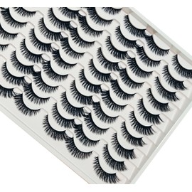 False Eyelashes Pack, 40 Pairs, Reusable Fake Lashes Set (109)