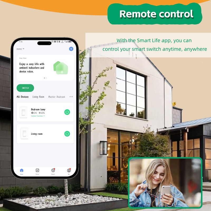 Zigbee Smart Switch no Neutral Required | 1 Channel Rocker