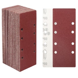 STEBRUAM 30 Pieces Sanding Sheets 93 x 230mm,60 Grits Hook and Loop Sandpaper,Sanding Pads Assorted Fit Sander for Polishing Rust Removal