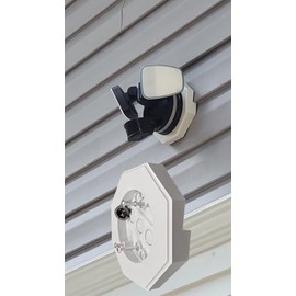 iMBAPrice IMBA-8141 White Vertical Siding Lamp Mounting Kit with Built-in Electrical Box, 1/2-Inch (0.5") PVC Octagon Mounting Block for Outdoor Light Fixtures, 1-Pack