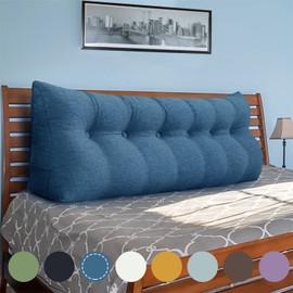 WOWMAX Large Bolster Triangular Positioning Support Reading Backrest Wedge Pillow Headboard Pillow for Day Bed Bunk Bed with Removable Cover, Gifts for Mom, Lime Green California King