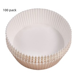 INF Air Fryer Paper Liners,100 Packs Disposable Non-Stick Silicone Oil Parchment Paper 16 cm for 3–6L Fryers, Greaseproof Waterproof Round Baking Sheets(White)