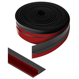 Orghtin T-Shaped Silicone Seal Strip, Black Door Sealer Weather Stripping Door Seal Strip, 20Ft Door Draft Stopper for Side of Door