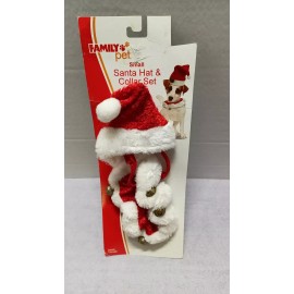 Unbranded Pet Apparel Christmas Santa Hat And Collar Set Size Small Color Red & White NWT