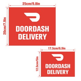 3 Pack Doordash Car Magnet Sign for Delivery Drivers Magnetic Stickers for Vehicles Reusable Removable Red