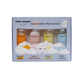 Kit Esenciales para el Baño Mon Amour 4 Pasos Baño, Hidratación, Confort y Cuidado