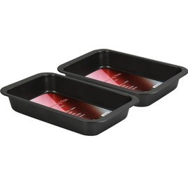 Premium Non Stick Carbon Steel Oblong Lasagne Baking Roasting Pan 36.3 x 24.5 x 5.5cm (2 Pans)
