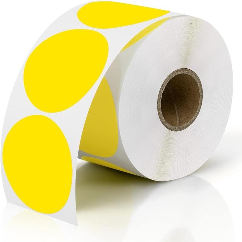 JADENS 2 Inch Round Direct Thermal Sticker Label, Self-Adhesive &