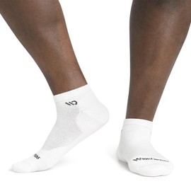 Wide Open Men's No Show Socks - Merino Wool Everyday Ankle Socks for Wide Feet - Light White, Large