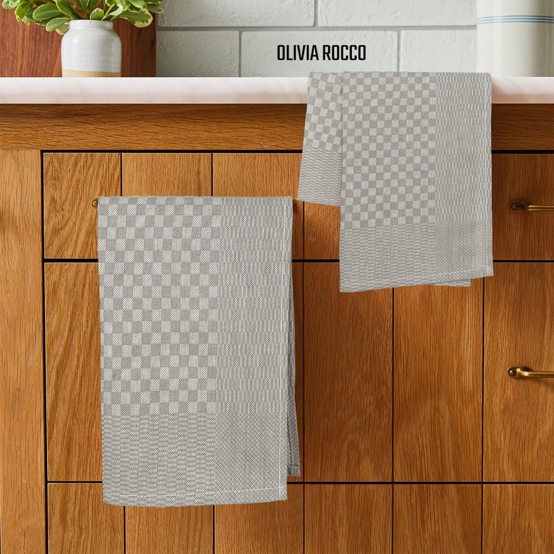 Olivia Rocco Pack Of 5 Kitchen Tea Towels Large 100%