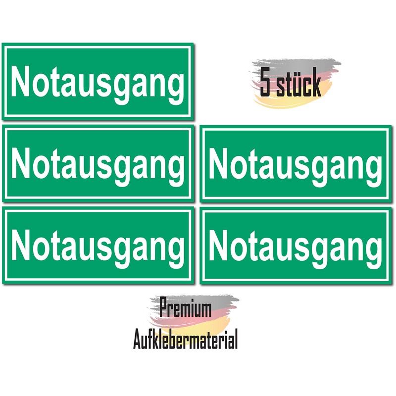seemy Emergency Exit Sign, Pack of 5, Premium Stickers, 24