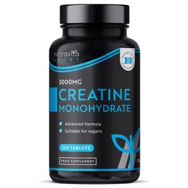 Nutravita Pure Creatine Monohydrate 3000mg - 300 Vegan Tablets - 3+ Months Supply - Improve Endurance and Enhance The Effects of Training and Sport - Pre-Workout to Improve Physical Performance - Nutravita