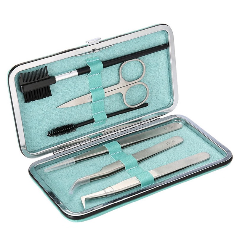 6pcs / Set Professional Eyelashes Extension Tool Kit Tweezers Scissors