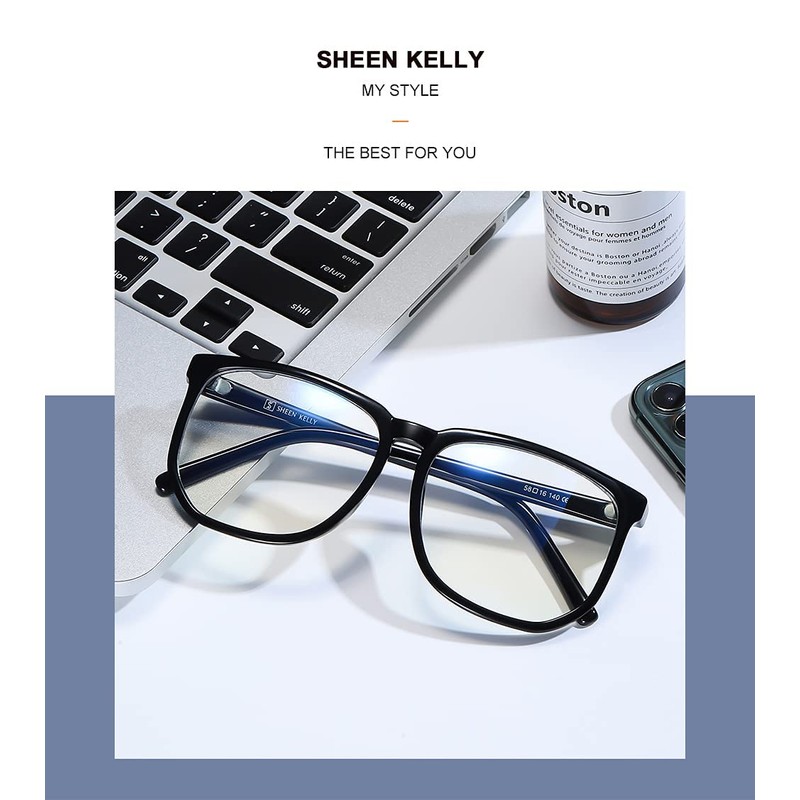 SHEEN KELLY TR90 Blue Light Oversized Safety Glasses Men Women