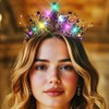 Kilshye Light Up Black Rhinestone Crown LED Gothic Tiara Headband