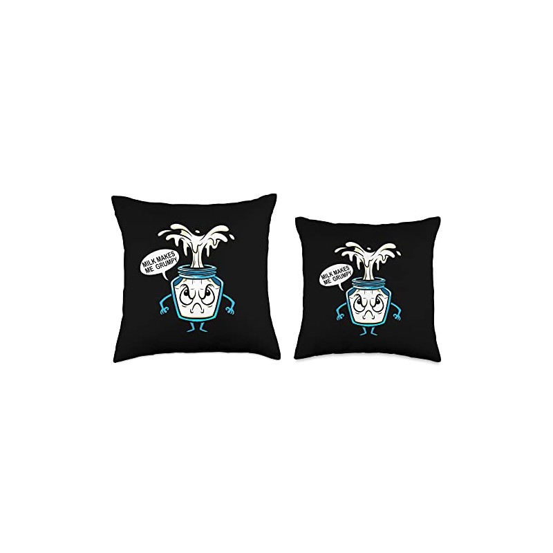 Milk Dairy Free Grumpy Milk Grumpy Lactose Intolerant Throw Pillow