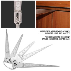 1 juego de reglas de calibre de espesores cónicos de soldadura de acero inoxidable, herramienta de medición de espesores Herramienta de inspección de orificios de 10 mm para medir el diámetro interior