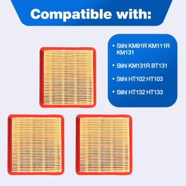 CULMKARI 3 Pack Air Filter Tune Up Kit Fit for Stihl FS91 FS91R KM91R FS89 FS131 FS311 FC96 String Trimmer Brush Cutter Replace Number 4180-141-0300 4180 007 1005