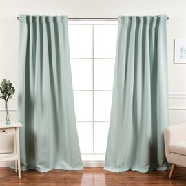 Best Home Fashion Premium Blackout Curtain Panels - Solid Thermal Insulated Window Treatment Blackout Drapes for Bedroom - Back Tab & Rod Pocket – Mint - 52" W x 84" L - (Set of 2 Panels)