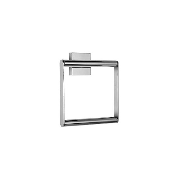 Croydex Flexi-Fix Chester Towel Ring, Metal, 168 x 153 x 58mm, Silver
