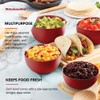 KitchenAid Prep Bowls with Lids, Set of 4, Empire Red
