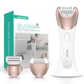VOYOR Epilator for Women, 3 in 1 Epilator Hair Removal for Women, Epilators Hair Remover for Leg Arm with 30 Tweezers, Rechargeable & Cordless Electric Lady Shaver & Trimmer BM300 (Champagne Gold)