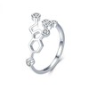 Clearine 925 Sterling Silver Statement Ring for Women Crystal Happy